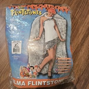 Wilma Flintstone Womens Costume - White and Black